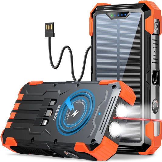 Sudrov 42800mAh Solar Power Bank with Wireless Charging